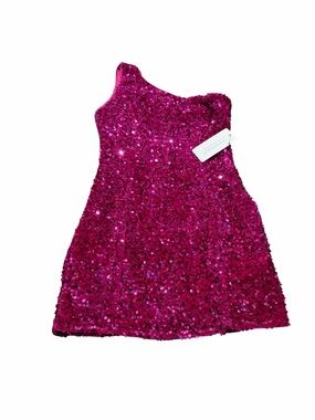 AMERICAN THREADS pink sequin one shoulder dress nwt